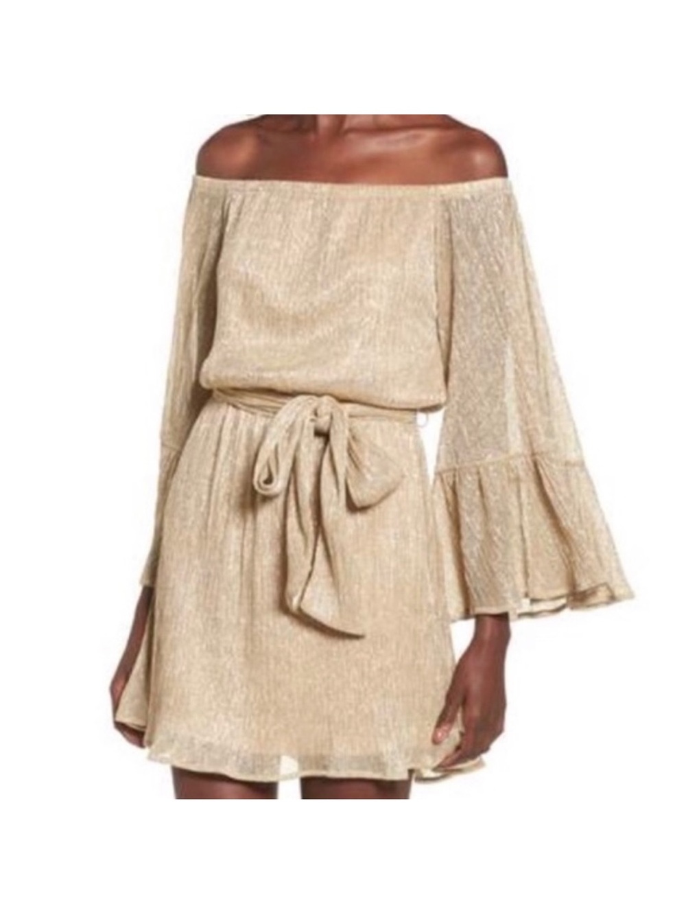 Lush - gold champagne metallic dress